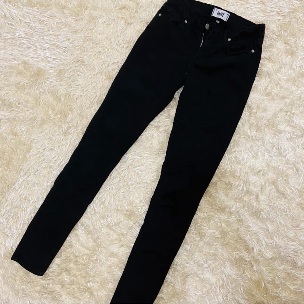 ANTHROPOLOGIE PAIGE Denim Black Skinny Jeans. Size 26